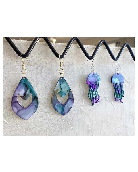 Alcohol Ink Earrings With Tristina Sullivan